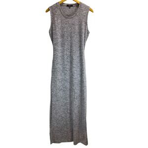 Lulus XL Gray Knit Maxi Wrap Dress Sleeveless Open Back Minimalist Capsule